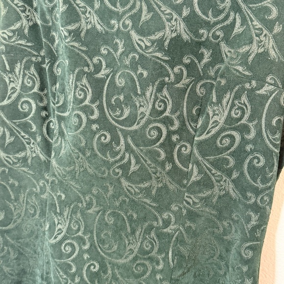 Vintage 90s All That Jazz Green Velvet Brocade Mini Dress Size 9/10 Y2K Grunge - Picture 3 of 7